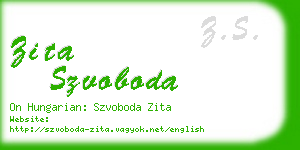 zita szvoboda business card